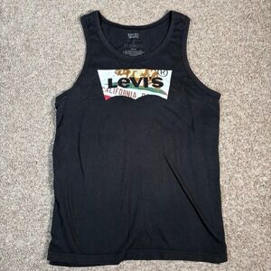 Levi's‎ California Bear Tank Top Sleeveless Graphic Print Black Men's L